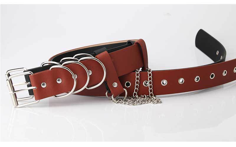 Streetwear Square Iron Unisex Leather Belts display picture 7