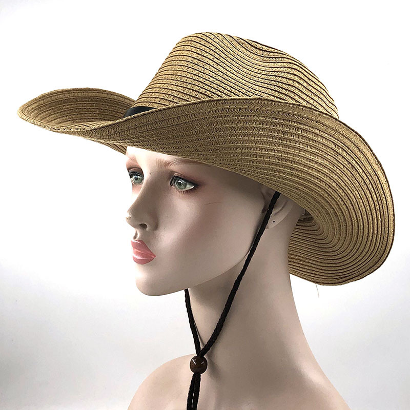 Straw Men's Summer Sunshade Big-brimmed Jazz Cowboy Ladies Outdoor Cool Hat display picture 3