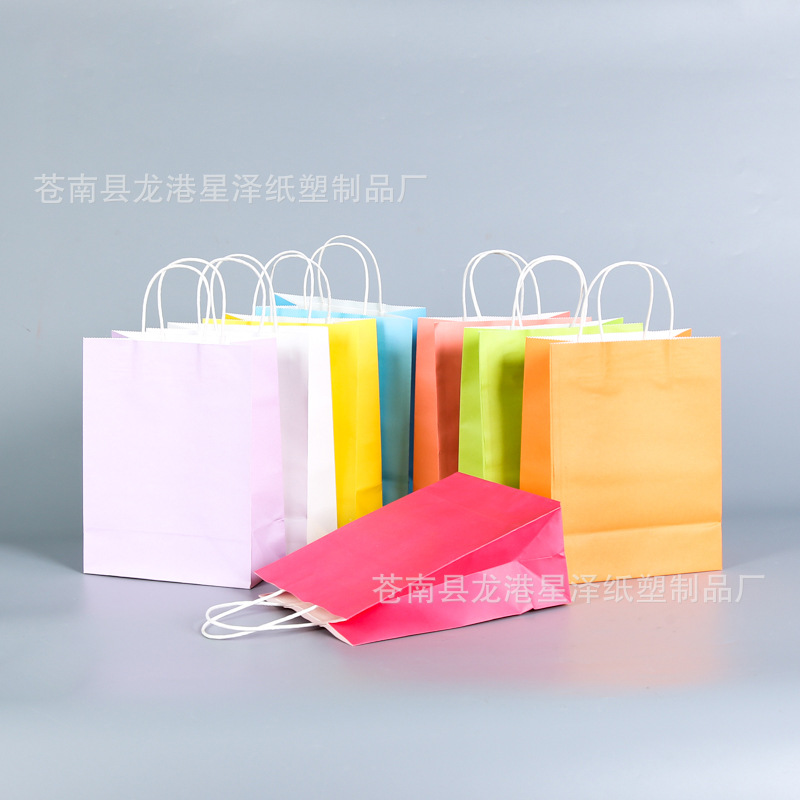 现货餐饮外卖手提纸袋 广告服装购物礼品手提袋手提牛皮纸袋