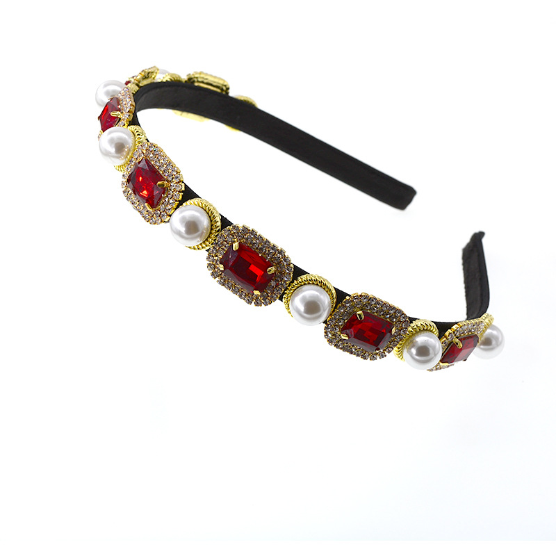 Korean Rhinestone Crystal Colored Sea Story Baroque Gem Colored Diamond Headband display picture 8