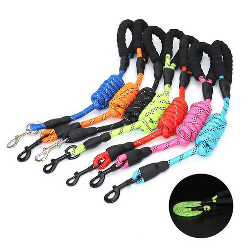 Cross-border pet supplies reflective traction rope nylon round rope explosion-proof foam cotton handle dog walking rope traction belt