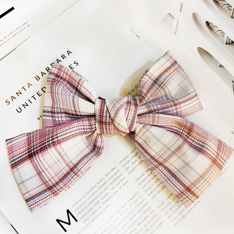 Korean Version Of The College Style High-end Plaid Fabric Hairpin Wild Cute Soft Sister Bow Hairpin Jk Uniform Accessories Female display picture 5