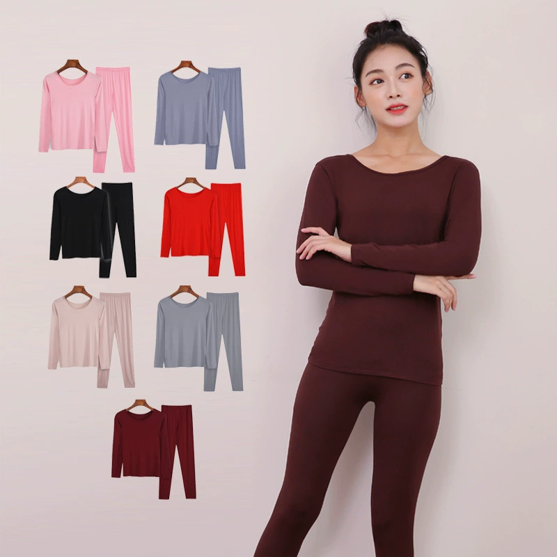 Женская осенняя одежда и брючный костюм, термобелье с низким круглым вырезом, тонкое облегающий боди-модальный хлопковый свитер, зимний