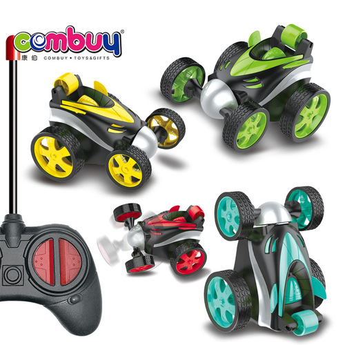 Cross-border electric remote control dump truck stunt car toy, rolling stunt double-sided car electric children's toy stall