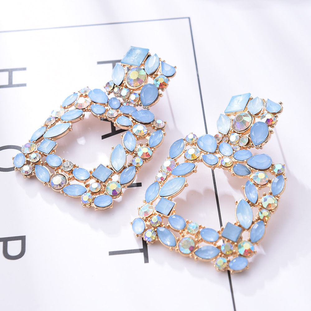 1 Pair Fashion Geometric Rhinestone Plating Women's Drop Earrings display picture 7