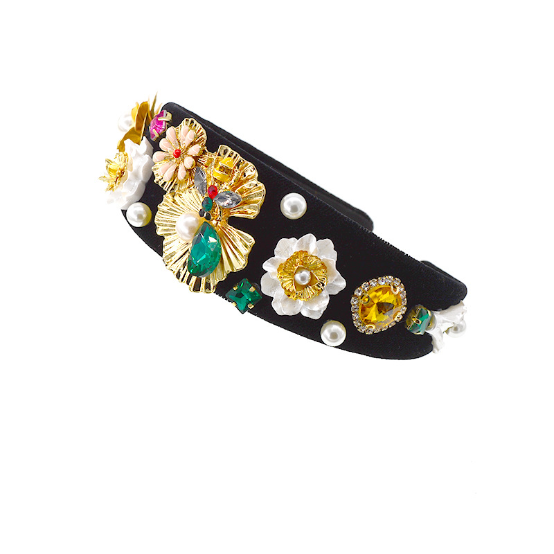 Simple Style Style Baroque Vintage Baroque Long Pearl  Knotted Bud Headband Polka Dots