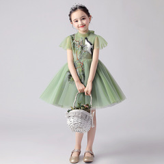 Children's dress, princess dress for girls, trendy 2023 spring new birthday performance dress, small host walk show evening dress