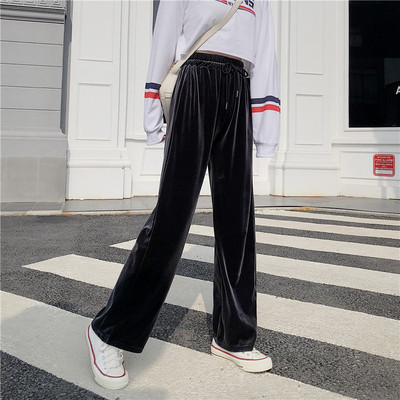 2020 Autumn new pattern Wide leg pants Jinsirong Nine points Panties Paige Show thin Versatile Drape keep warm comfortable