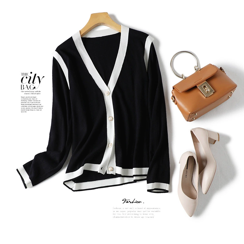 Гонконгский рис [хорошее качество, чтобы быть постоянным клиентом] OL простой тонкий свитер кардиган футболка Кондиционер рубашка