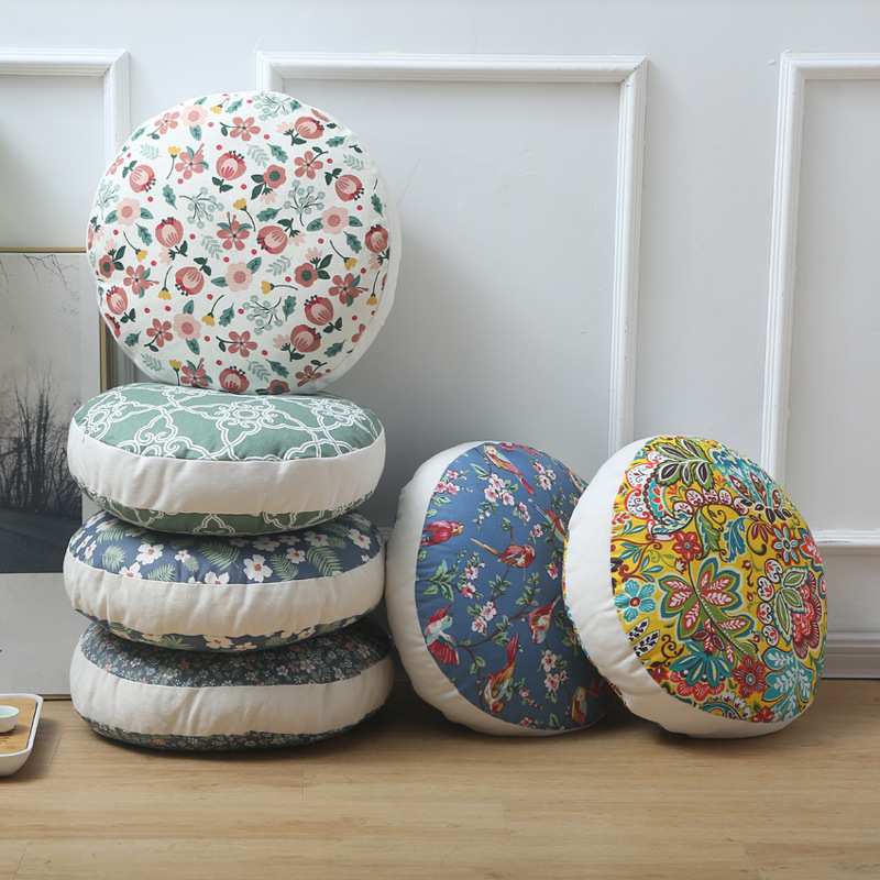 Washable Fabric art Increase Seat cushion floor Ass Futon Lazy man Circle pad household Pillow Japanese Play cushion Containing core