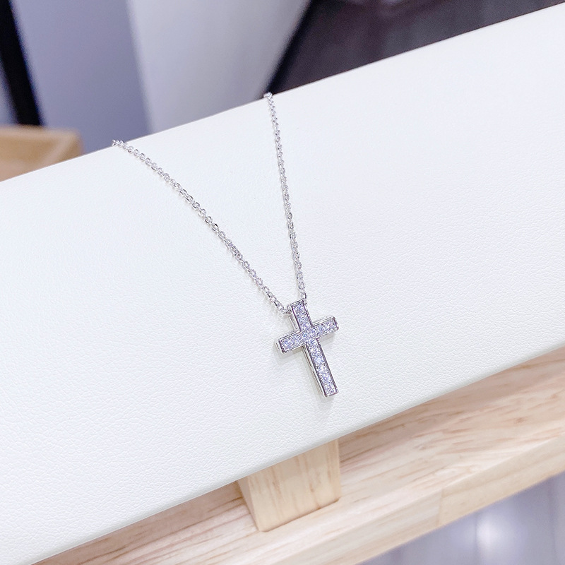 Fashion Cross Copper Necklace Gold Plated Zircon Copper Necklaces 1 Piece display picture 5