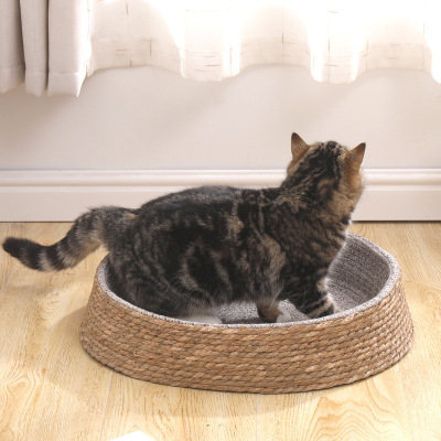 中国田园风草柳编织宠物猫咪窝 网红ins风猫窝可磨爪猫爪板猫垫|ms