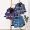 12 New moon 400g Thick winter models baby Fleece coat Long sleeve Stand collar Plush stripe men and women children