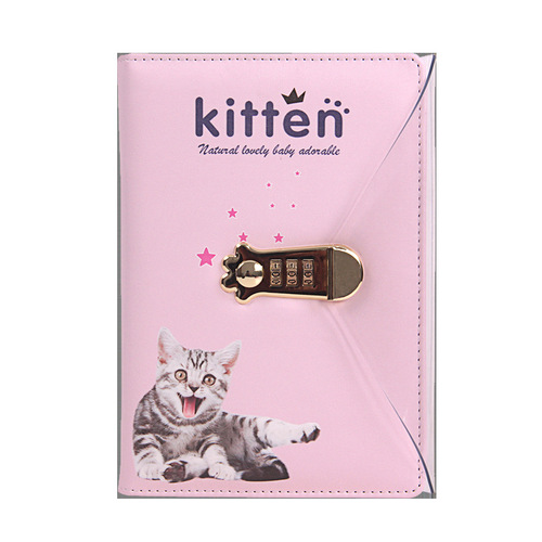 Password book creative cartoon cute girl diary notebook cover simple with lock handnotebook thick student