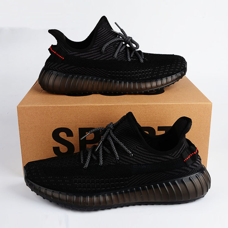 高版本椰子女鞋飞织透气潮流鞋情侣鞋运动休闲鞋椰子350黑白天使