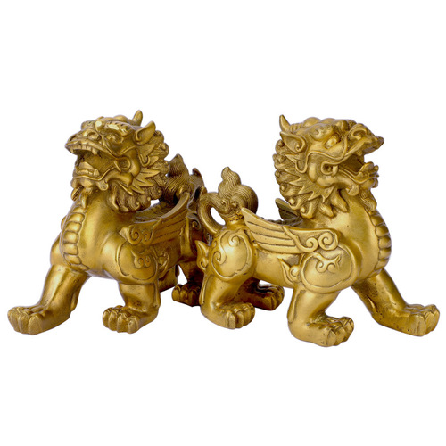 Brass Pi Xiu Ornament Pair Home Living Room Office Decoration Bronze Crafts Manufacturer Wholesale Copper Pi Xiu