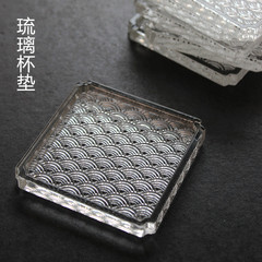 Wholesale Manufacturer Japanese Wave Pattern Glass Saucer Heat Insulating Tea Saucer Anti-slip Mat Tea Tray Small Tea Plate