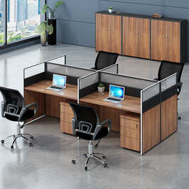 职员办公桌椅组合四人位4人简约现代卡座2/6人屏风位隔断办公家具
