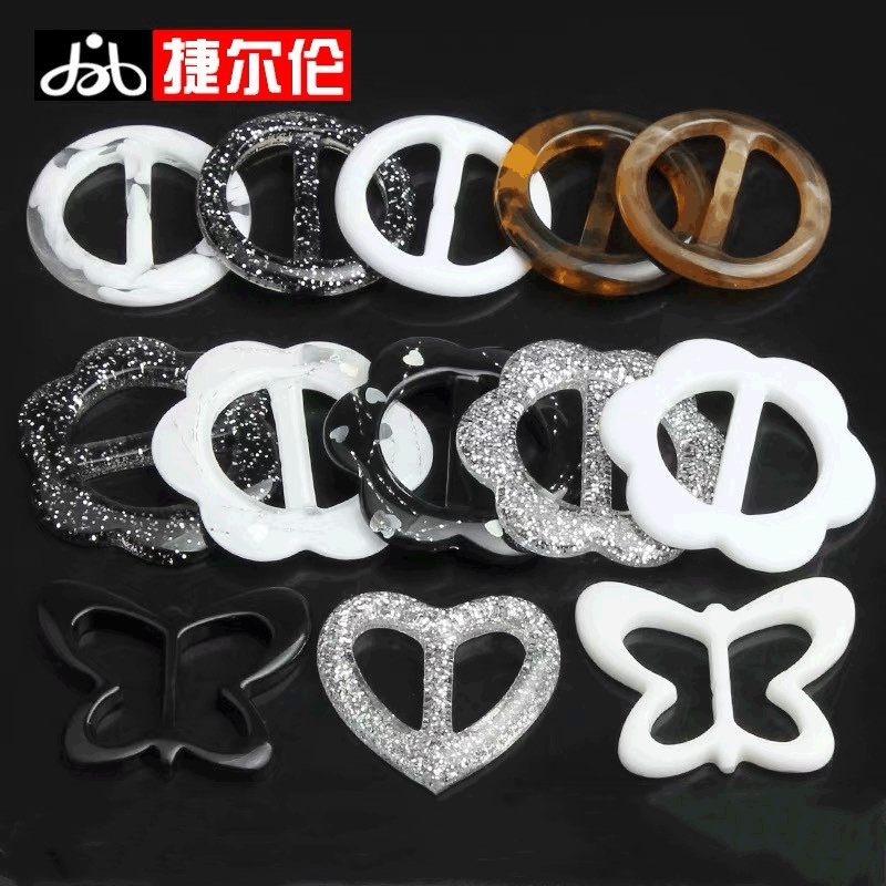 Resin Waist Buckle Day Buckle Adjustable Buckle T-shirt Corner Knot Buckle Three-gear Buckle Ribbon Scarf Button