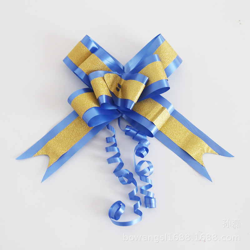 Nuevo gran doble capa brillo plata cebolla arco mano tire flor de la boda regalo del coche de la flor embalaje ramo tire de la flor 5cm