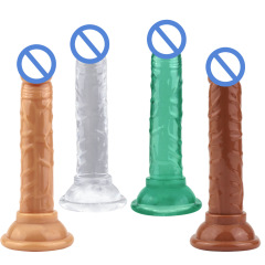 Adhesive Small Penis Crystal Transparent Color Manual Mini Penis Novelty Toy for Women Factory Direct Sale