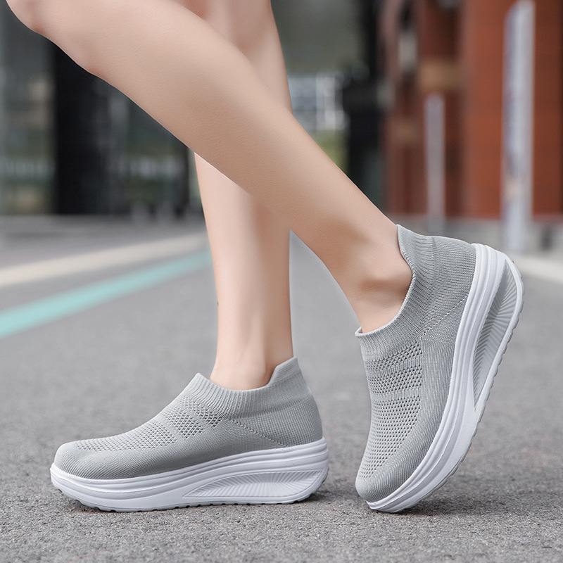 Large Size Women's Shoes Flying Woven Sneakers All Over Shoes Fashion Casual Shoes Socks Shoes Lady Shoes