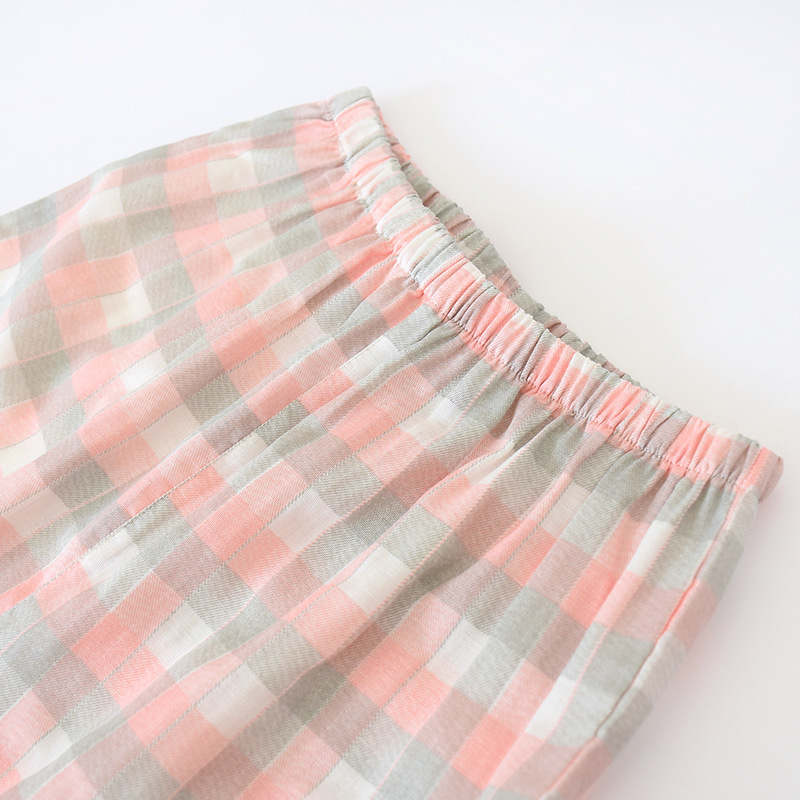 新款纱布情侣格子睡衣