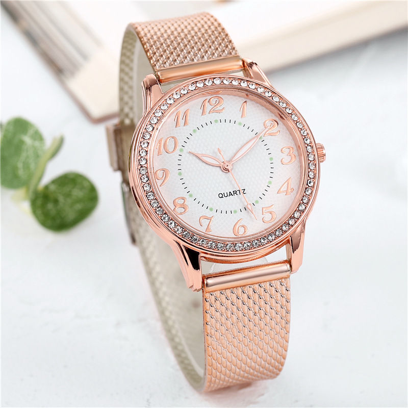 Mesh Belt, Buckle Buckle Style Casual Solid Color Mesh Belt Buckle Silica Gel Strap Quartz Watch