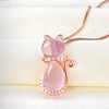 Fuchsia cute necklace, brand pendant