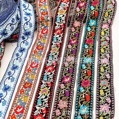 Factory 7-Color Retro Ethnic Embroidered Lace, Shoe Material Box Bag Embroidery Barcode, Clothing Accessory Fabric Ribbon
