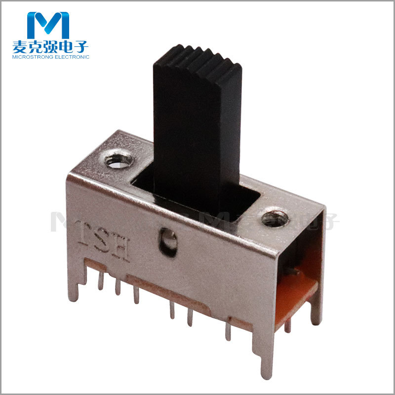 TSH波动开关SS43D01G14柄高14mm3档16脚4P3T银白色带支架孔有螺纹