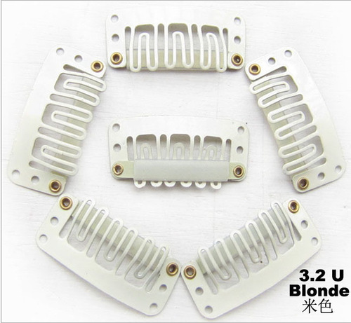 32mm steel strong U-shaped wig wearing clip-in hair clip Waterdrop steel hair clip BB clip black and white not peeling off