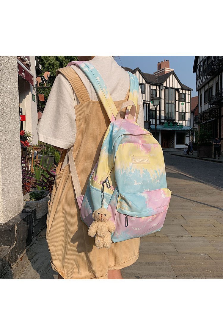 Schult Asche Für Frauen 2020 Neue Koreanische Version Des College-stils Persönlichkeit Farbverlauf Farbe Batik Mädchen Schüler Schult Asche Japanischer Rucksack display picture 5