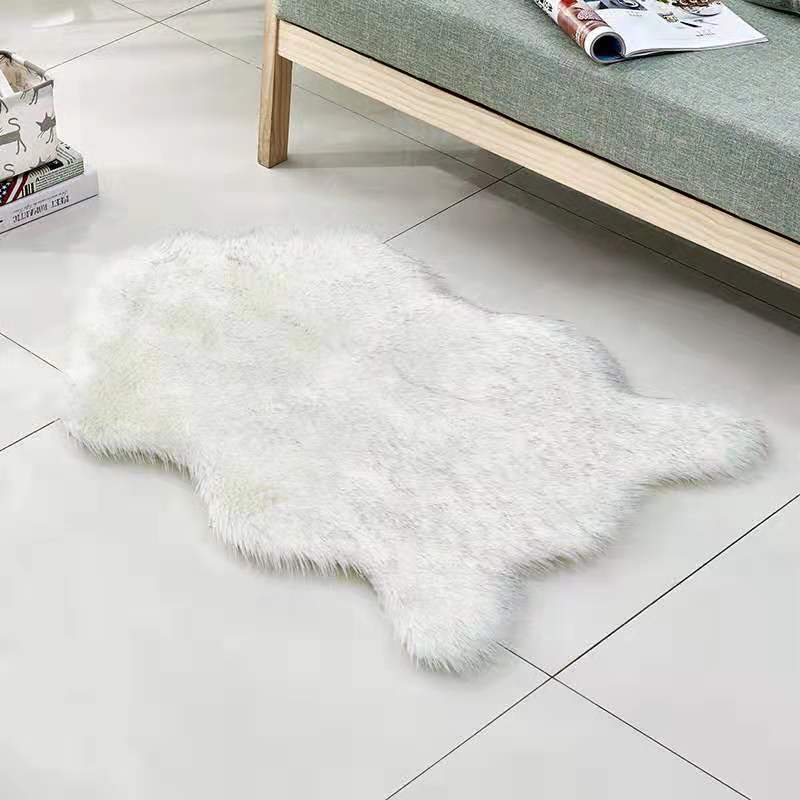 Modern and minimalistic plush carpet for bed