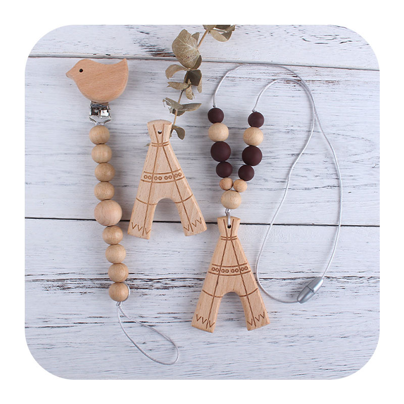 Suministros para bebés Beech Bird chupete clip Beech Torre Eiffel collar juguete mordedor chupete cadena diente Shaper