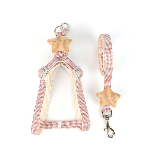 Factory direct selling pet leash, star harness, fresh and cute, small and medium dog leash, wholesale
