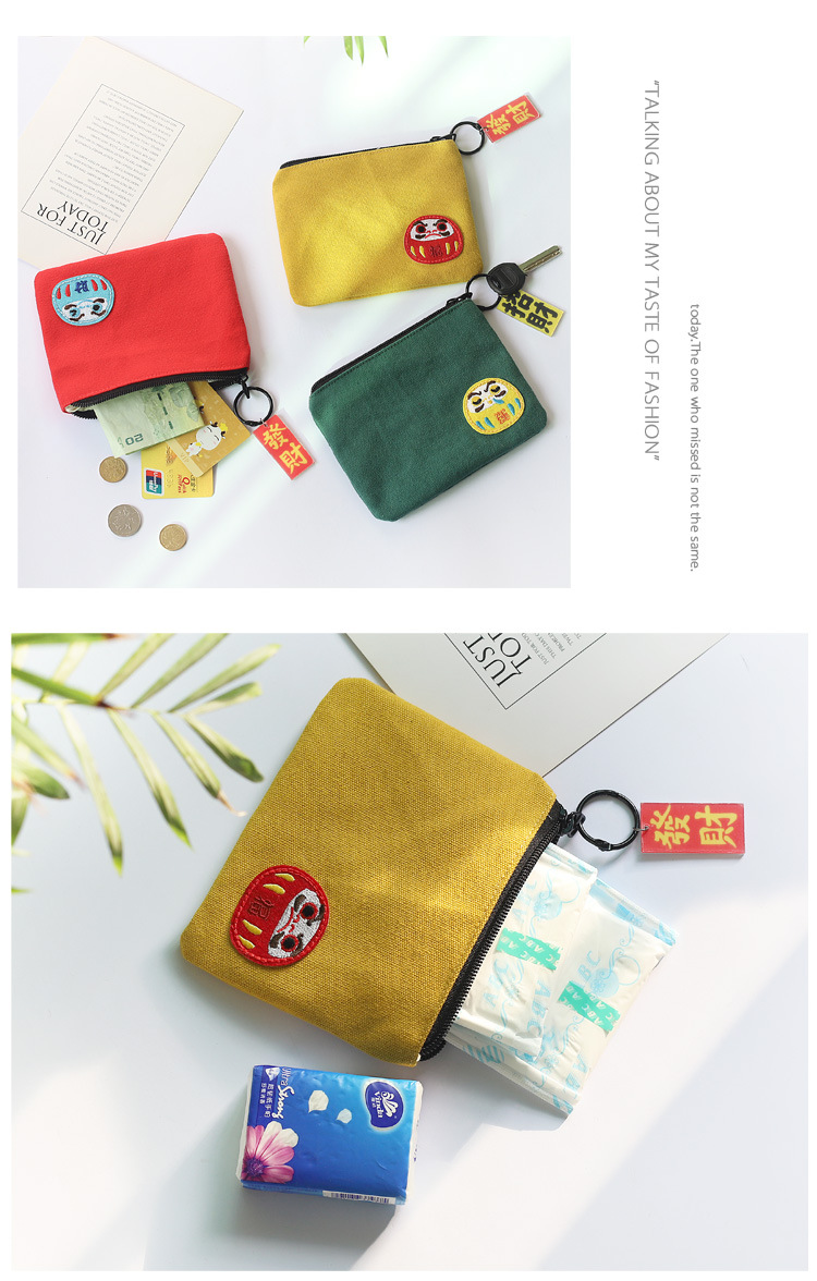 Women's Solid Color Cotton Zipper Wallets display picture 2