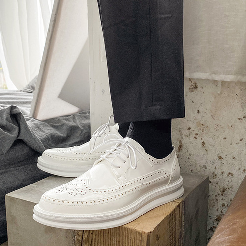 Suit small leather shoes men's business formal casual thick-soled Korean version versatile classic brogue trendy shoes A310-Y