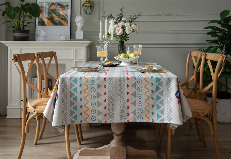 Thickened Polyester Cotton Linen Modern Simple Printed Tablecloth Rectangular Coffee Dining Table Cloth One_voghion.com