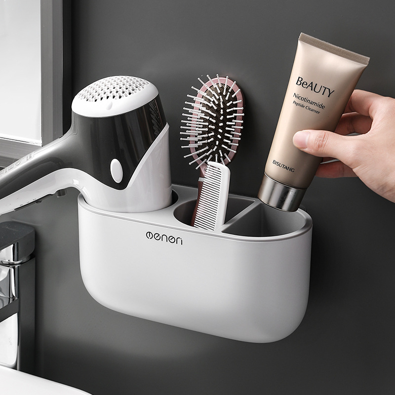 吹风机架免打孔收纳架壁挂电吹风挂架风筒架子浴室卫生间厕所置物|ms