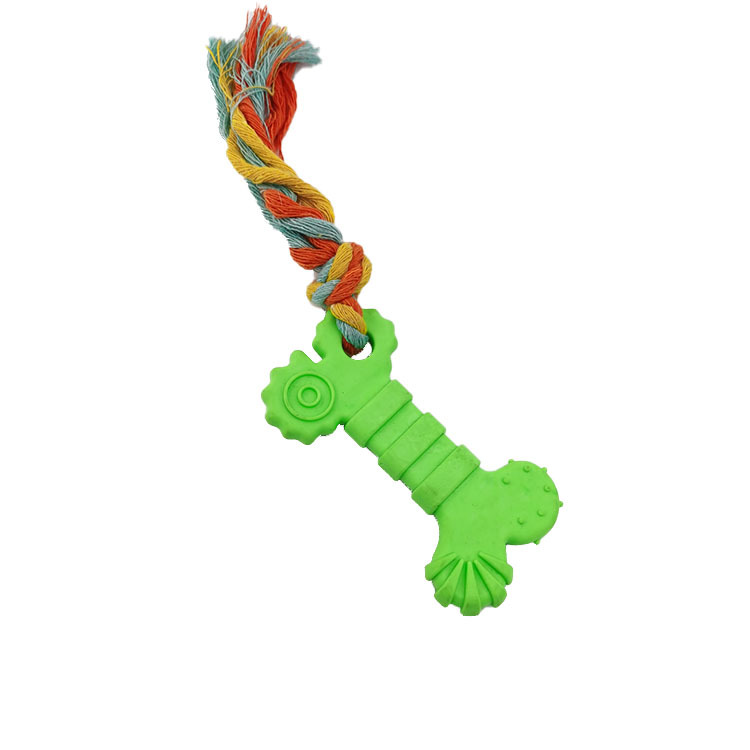 En stock juguete TPR resistente a mordeduras limpieza dental molar hueso vinculante cuerda perro juguete mascotas suministros fábrica al por mayor