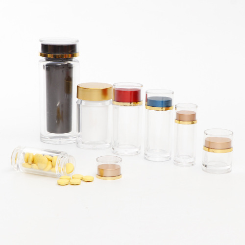 2.5*9.2透明亚克力瓶胶囊塑料瓶制定PS小药瓶海参藏红花保健品瓶