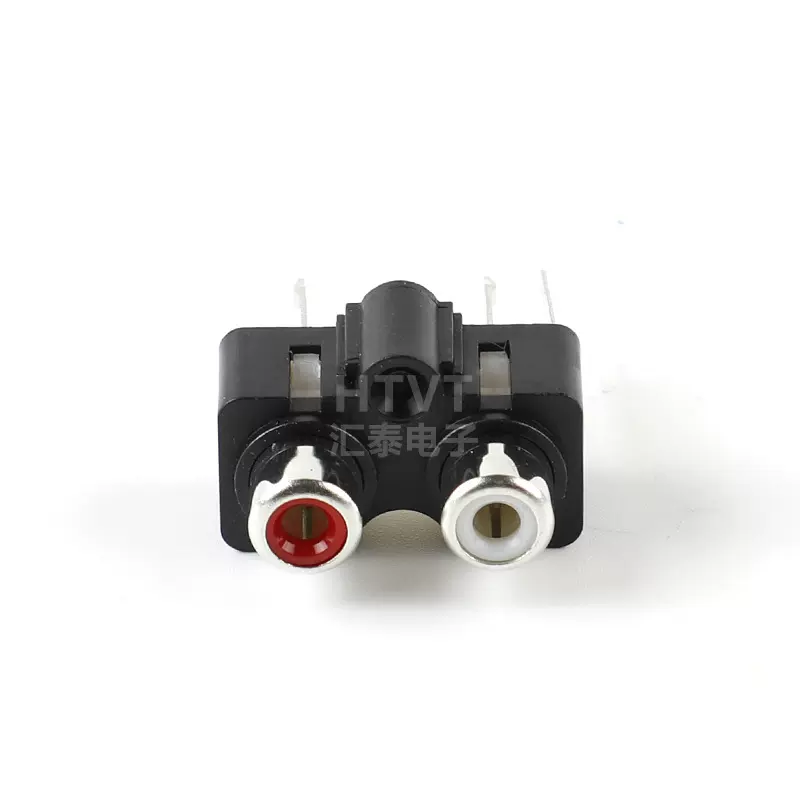 AV-0220C莲花座AV同芯插座3脚RCA座二孔PCB焊接式音频视频插座