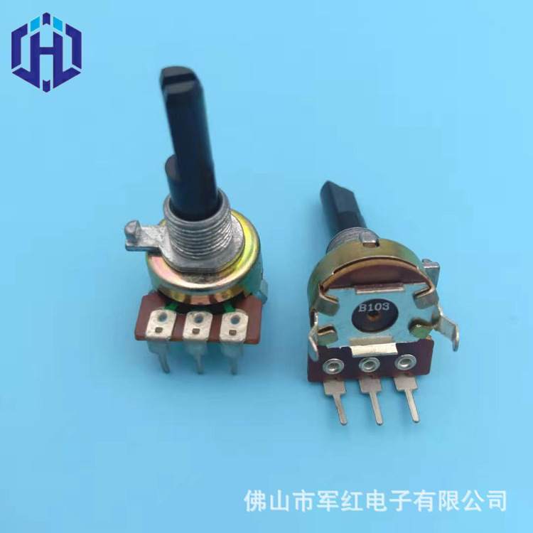 RV1615旋转可调电位器 D型绝缘柄25mm带轴套M9螺纹b103k电位器