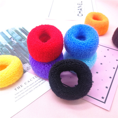 姐姐同款发绳 高马尾毛线发带 网红加粗皮筋彩色盘头头花糖果发圈