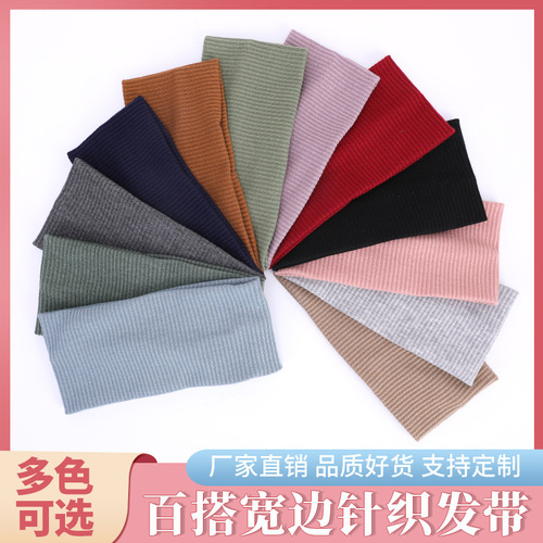 Oscar Nana Sports Sweatband Unisex Universal Absorbent Running Knit Wide Brim Headband Scarf Accessory Supply