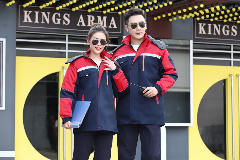 五代棉衣深兰拼红