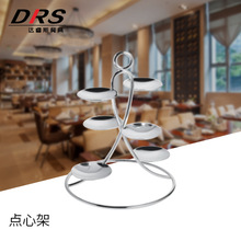 高端定制不锈钢镀银点心架 银器多功能小吃架 星级酒店金银餐具