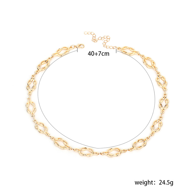 25g Weight Necklace Classification Wedding, Travel Occasion Women'S Gender Gold, Silver Color Simple New  Knot Necklace 3
