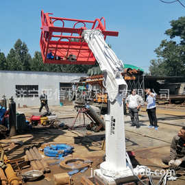 2吨折臂吊机工厂安装 货车轻卡车载拆卸式微型折臂吊 折叠小吊机